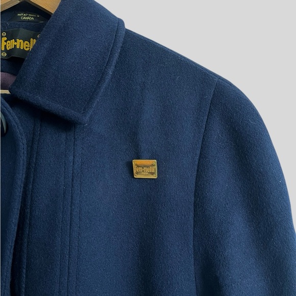 Vintage Fennelli Navy Wool Capelet Coat Women’s size 13/14 - Picture 2 of 15